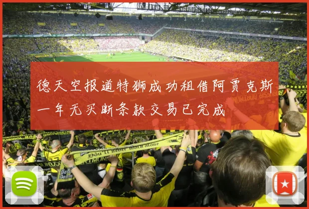 德天空报道特狮成功租借阿贾克斯一年无买断条款交易已完成